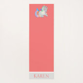 パーソナライズな珊瑚及びカラフルの虹のユニコーン ヨガマット (裏面)