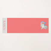 パーソナライズな珊瑚及びカラフルの虹のユニコーン ヨガマット (正面(横))