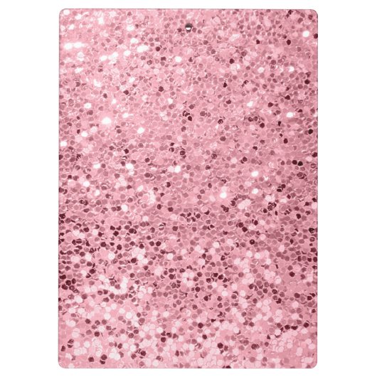 パーソナライズな用箋挟のばら色の金ゴールドのグリッター クリップボード (裏面)