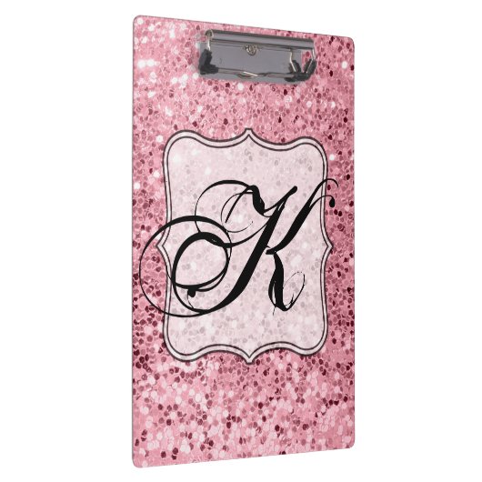 パーソナライズな用箋挟のばら色の金ゴールドのグリッター クリップボード (右)