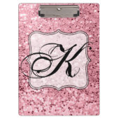 パーソナライズな用箋挟のばら色の金ゴールドのグリッター クリップボード (正面)