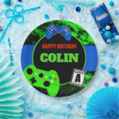 パーソナライズな男の子のビデオゲームの誕生会 ペーパープレート (パーティー)