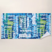 パーソナライズな男の子の女の子の一流のファンキーな地下鉄の芸術 ビーチタオル (正面)