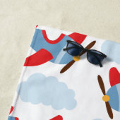 パーソナライズな男の子の飛行機 ビーチタオル (インサイチュ)