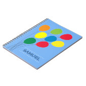 パーソナライズな男の子を分けるカラフルな気球 ノートブック (左側)