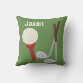 パーソナライズな男の子部屋の子供部屋のゴルフ装飾用クッション クッション (裏面)