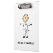 パーソナライズな男性の棒の姿のナースのクリップボード クリップボード (左)