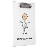 パーソナライズな男性の棒の姿のナースのクリップボード クリップボード (右)