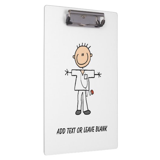 パーソナライズな男性の棒の姿のナースのクリップボード クリップボード (右)
