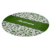 パーソナライズな白い渦巻と深緑色 カッティングボード (角)