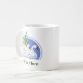 パーソナライズな白鳥のマグ コーヒーマグカップ (正面左)