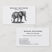 パーソナライズな白黒のアフリカゾウ 名刺 (正面/裏面)