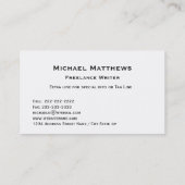 パーソナライズな白黒のアフリカゾウ 名刺 (裏面)