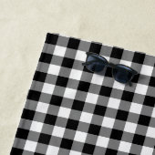 パーソナライズな白黒ギンガムパターン| ビーチタオル (インサイチュ)