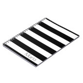 パーソナライズな白黒ストライプのなノート ノートブック (左側)