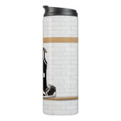 パーソナライズな白黒バスケットボールジャージー タンブラー (回転右)