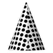 パーソナライズな白黒水玉模様のパーティーの帽子 パーティーハット (裏面)