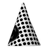 パーソナライズな白黒水玉模様のパーティーの帽子 パーティーハット (右)