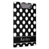 パーソナライズな白黒水玉模様 クリップボード (右)