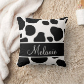 パーソナライズな白黒牛は枕に斑点を付けます クッション (ブランケット)