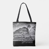 パーソナライズな白黒Zionの盆栽の写真 トートバッグ (裏面)