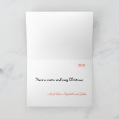 パーソナライズな眠い子犬の休日カード シーズンカード (内部)