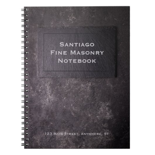 パーソナライズな石板および石 ノートブック (正面)