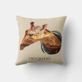 パーソナライズな砂漠のキリンの設計 クッション (裏面)