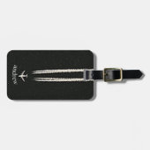 パーソナライズな空でか高度の飛行機の上 ラゲッジタグ (正面横)