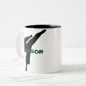 パーソナライズな空手のマグ ツートーンマグカップ (正面左)
