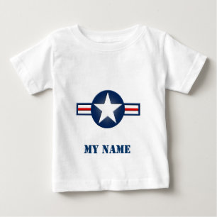 パーソナライズな空軍ロゴの乳児のワイシャツ ベビーTシャツ