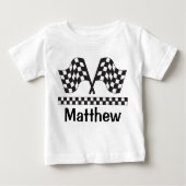 パーソナライズな競争の再結集の旗のベビーのTシャツのギフト ベビーTシャツ (正面)