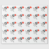 パーソナライズな第1誕生日のペンギンの包装紙 ラッピングペーパー (フラット)