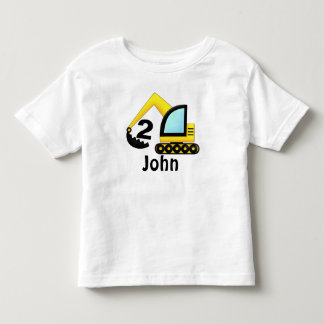 パーソナライズな第2等の建築のトラックのトラクター トドラーTシャツ