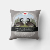 パーソナライズな第25結婚記念日、ガチョウ クッション (裏面)