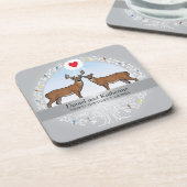 パーソナライズな第25結婚記念日、木びき台及び雌ジカ コースター (左側)