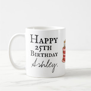 パーソナライズな第25誕生日のマグ コーヒーマグカップ
