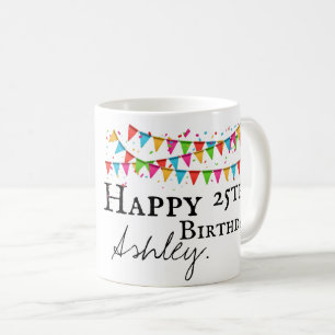 パーソナライズな第25誕生日のマグ コーヒーマグカップ