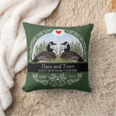 パーソナライズな第35結婚記念日、ガチョウ クッション (ブランケット)