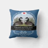 パーソナライズな第45結婚記念日、ガチョウ クッション (裏面)