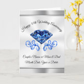 パーソナライズな第45記念日カード、サファイア カード (黄色い花)