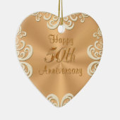 パーソナライズな第50結婚記念日のオーナメント セラミックオーナメント (右)