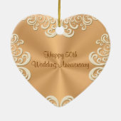 パーソナライズな第50結婚記念日のオーナメント セラミックオーナメント (裏面)