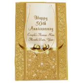 パーソナライズな第50結婚記念日のギフトバッグ ミディアムペーパーバッグ (正面)