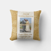 パーソナライズな第50結婚記念日のギフト、写真 クッション (正面)