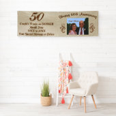 パーソナライズな第50結婚記念日の旗 横断幕
