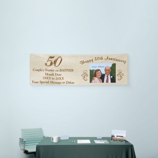 パーソナライズな第50結婚記念日の旗 横断幕 (トレードショー)
