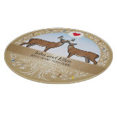 パーソナライズな第50結婚記念日、木びき台及び雌ジカ カッティングボード (角)