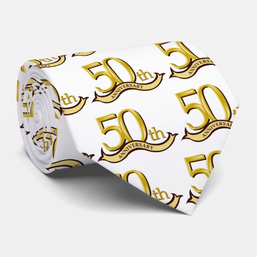 パーソナライズな第50記念日のギフト ネクタイ (ロール)