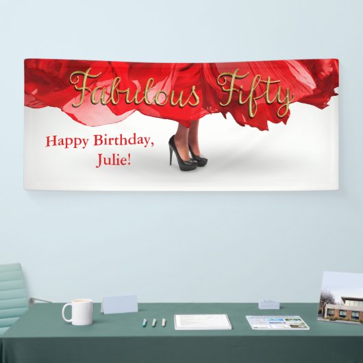 パーソナライズな第50誕生日の旗 横断幕 (トレードショー)